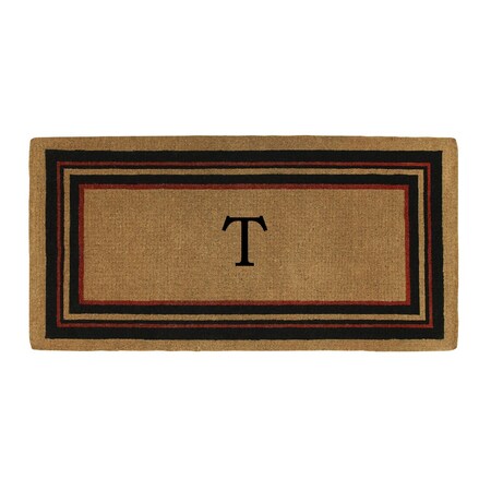 Calloway Mills Monogram Door Mat, Natural, Black, Red, 36 in W x 72 in L 180063672T